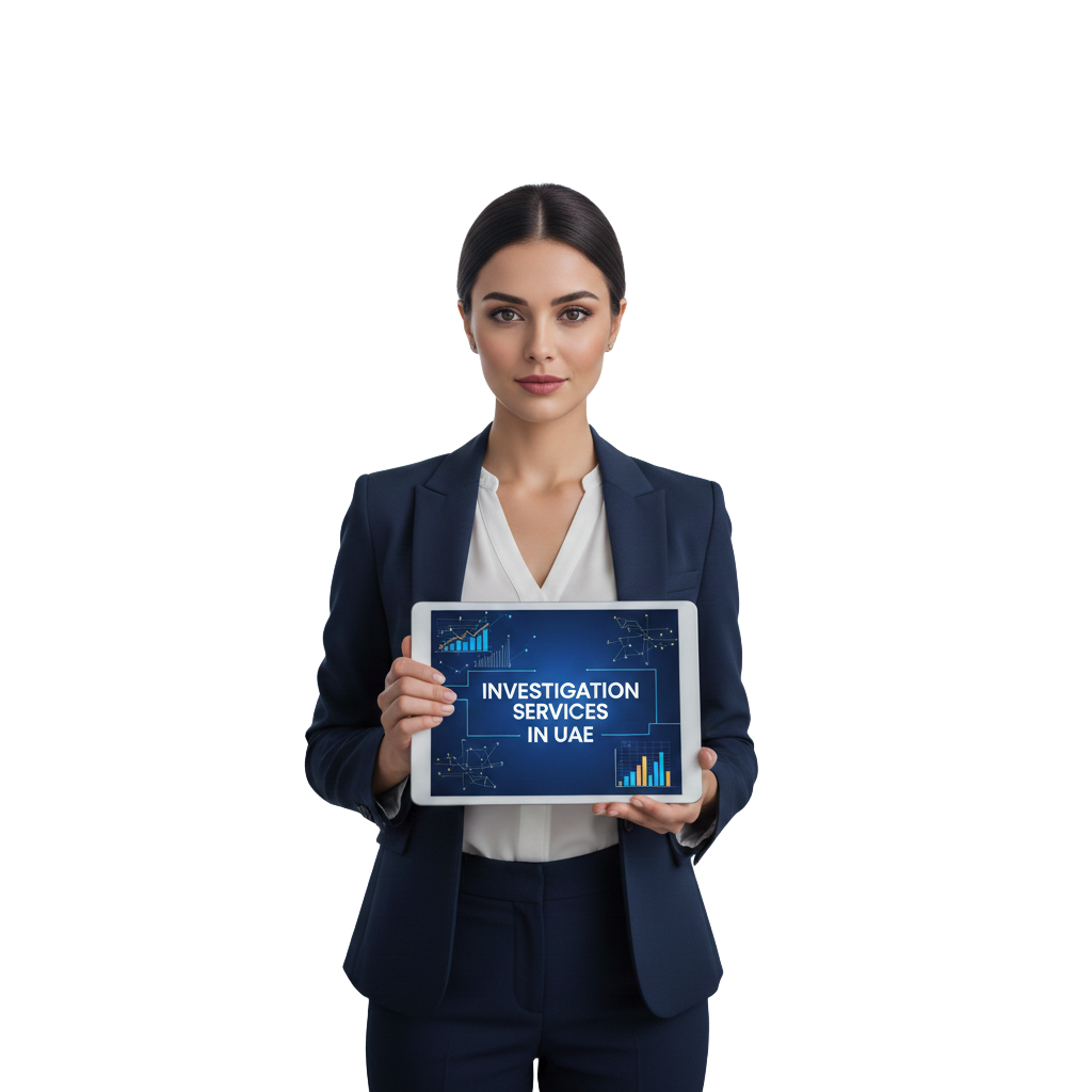 Corporate investigation team reviewing financial and IT systems data in UAE office